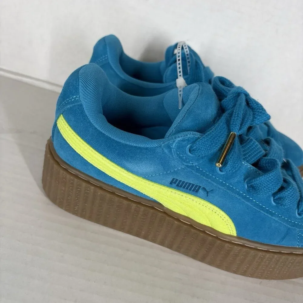 Puma Fenty X Creeper Phatty Speed Blue Lime Gum Suede Sneakers Women Size 7 NWOB